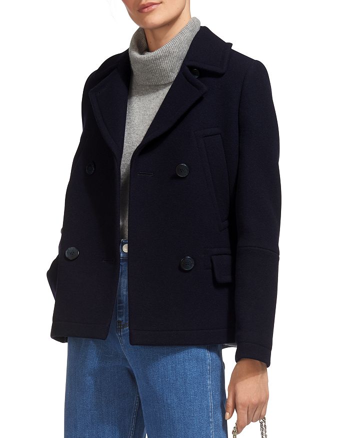 Whistles Cropped Pea Coat Bloomingdale's