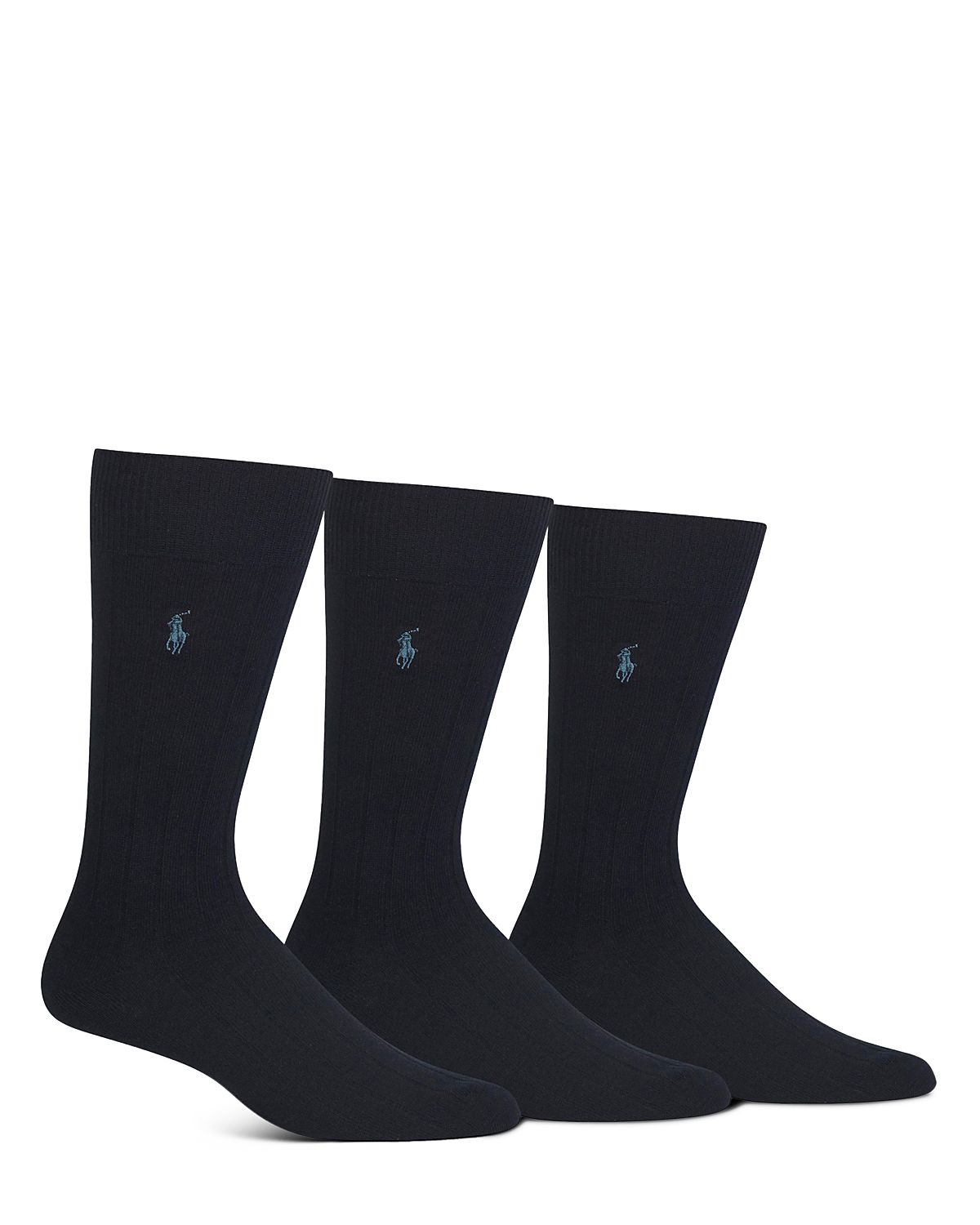 Polo Ralph Lauren Solid Ribbed Dress Socks, Pack of 3