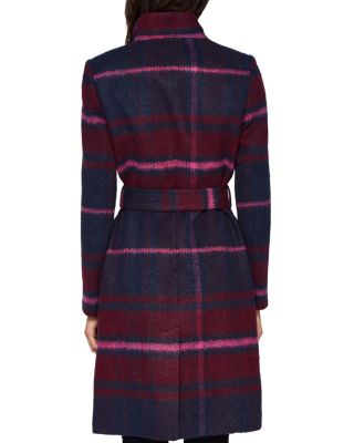 Ted Baker Fredye Check Long Wrap Coat | Bloomingdale's
