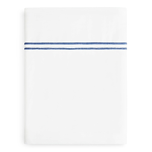 Sferra Grande Hotel Flat Sheet, Full/queen In White/cornflower