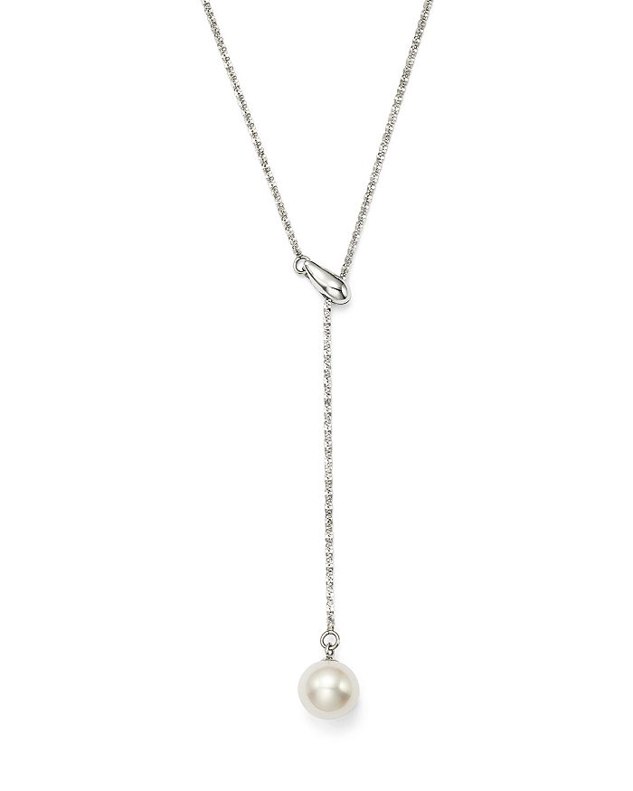 Bloomingdale's Cultured Freshwater Pearl Y Necklace in 14K White Gold ...