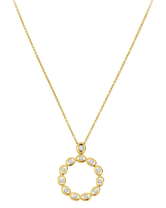 Gumuchian 18k Yellow Gold Diamond Oasis Circle Pendant Necklace, 18 In White/gold