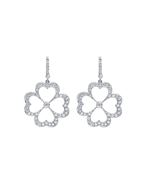 18K White Gold G Boutique Kelly Diamond Clover Earrings