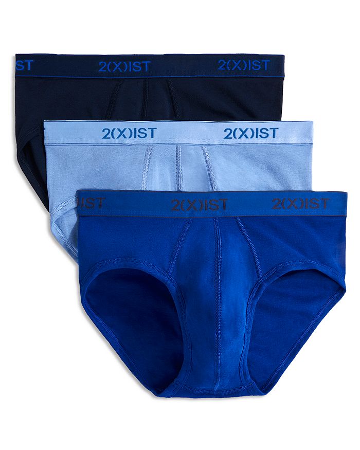 Shop 2(x)ist No Show Briefs, Pack Of 3 In Assorted Blue