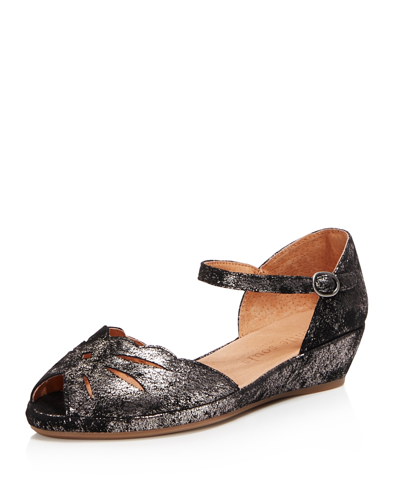 Gentle Souls Women's Lily Moon Leather Wedge Flats