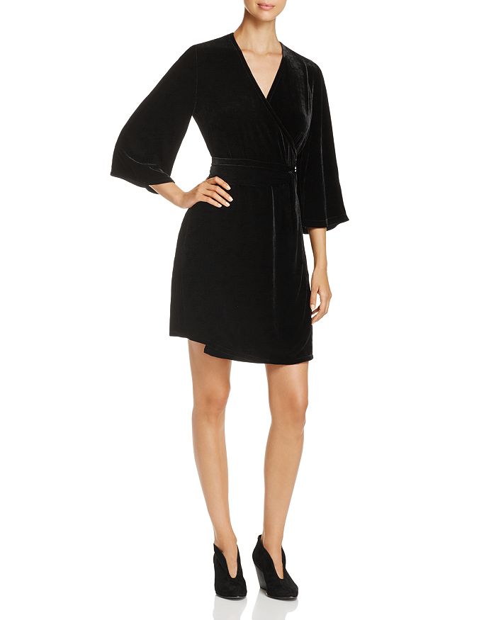 Eileen Fisher Petites Bell Sleeve Velvet Wrap Dress Bloomingdale s