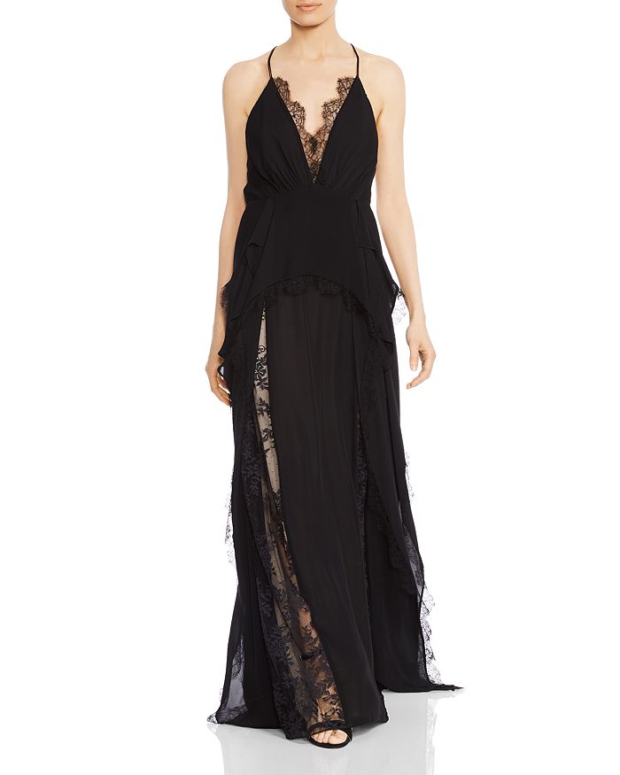 Haute Hippie Waterfall Lace-Detail Gown | Bloomingdale's