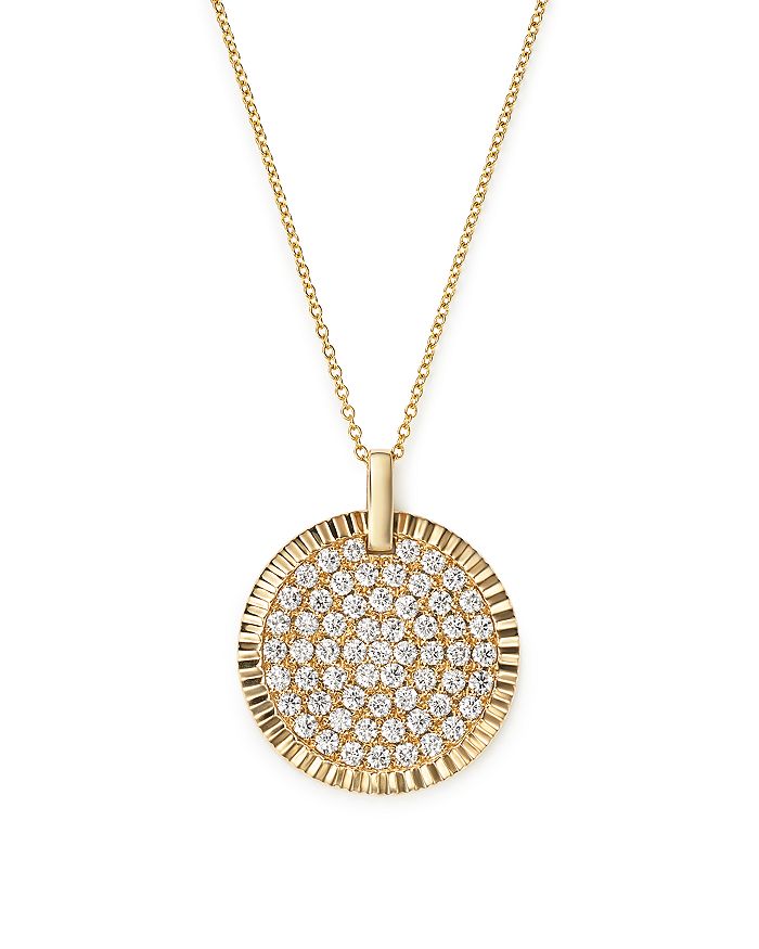 Bloomingdale's Diamond Medallion Pendant Necklace In 14k Yellow Gold, 1.75 Ct. T.w. - 100% Exclusive In White/gold