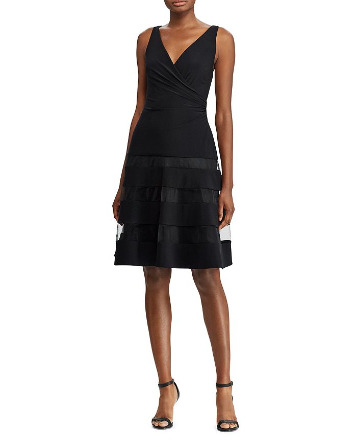 Ralph lauren tulle panel jersey sale gown