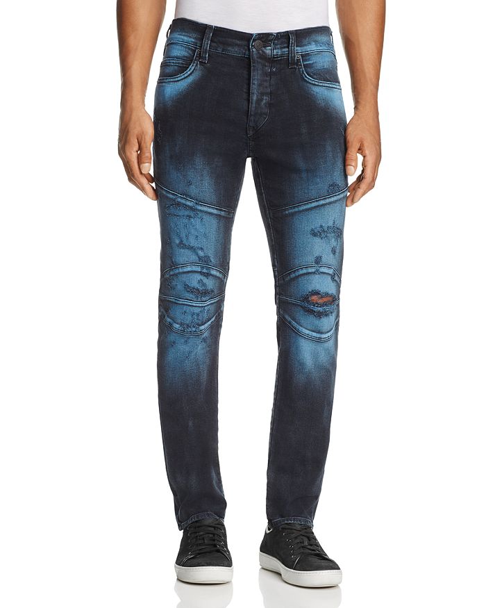 True Religion Rocco Biker Super Slim Fit Jeans in Blue Blaze