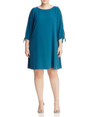 Eileen Fisher Plus Slit-Sleeve Silk Dress | Bloomingdale's