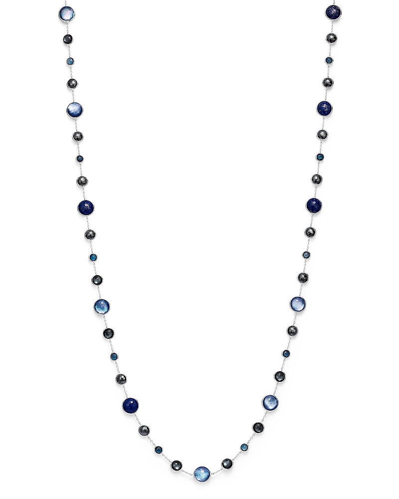 Ippolita Sterling Silver Lollipop Lapis Doublet, London Blue Topaz & Hematite Necklace In Eclipse, 36 In Multi/silver