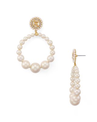 kate spade pearl hoop earrings