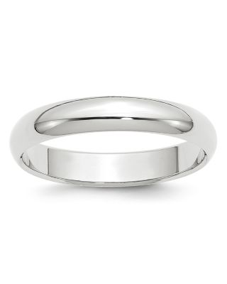 Bloomingdale's Fine Collection - Men's 4mm Half Round Band in 14K White Gold - Exclusive