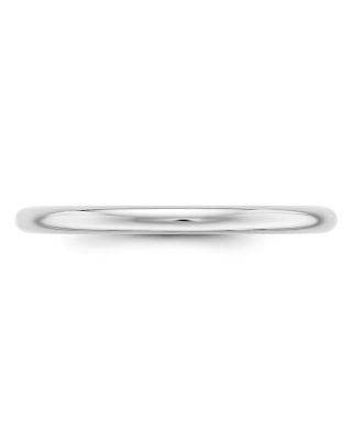 Men's 2mm Half Round Band Ring in 14K White Gold  