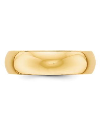 Men's 6mm Half Round Band Ring in 14K Yellow Gold 
