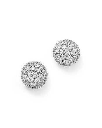 Bloomingdale's Diamond Ball Stud Earrings in 14K White Gold, 1.10 ct. t ...