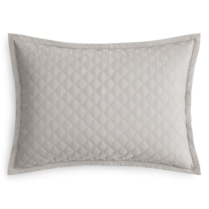 Hudson Park Collection Hudson Park Double Diamond Quilted Standard Sham - 100% Exclusive In Silver