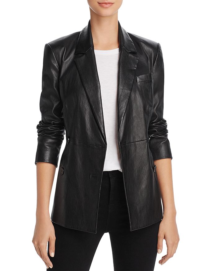 Theory Leather Blazer | Bloomingdale's