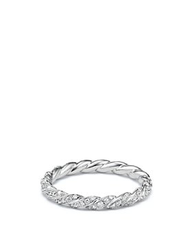 David Yurman - Paveflex Ring with Diamonds in 18K White Gold