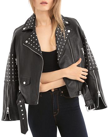 Bagatelle Nyc Studded Leather Biker Jacket Bloomingdale S