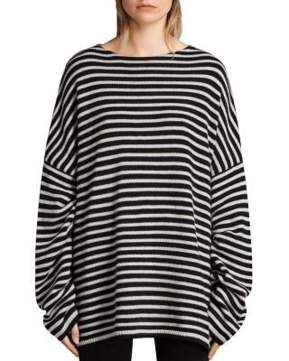 all saints striped sweatshirt