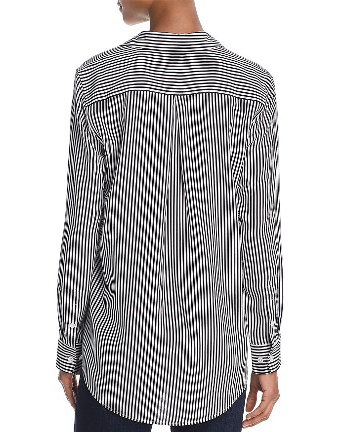 Shop Equipment Essential Silk Stripe Shirt In Bright White/true Black