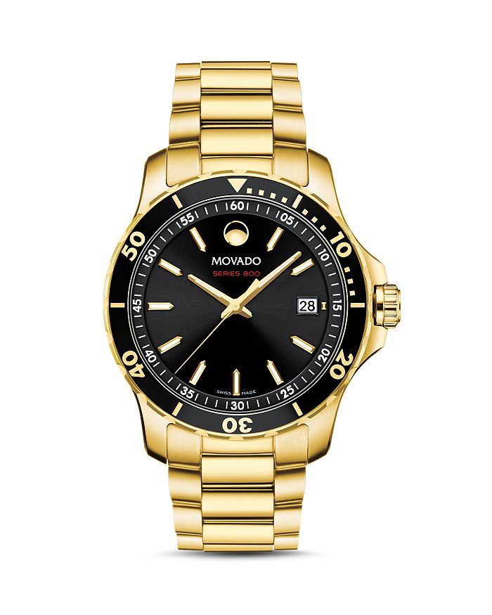Shop Movado Series 800 Watch, 40mm In Black/gold
