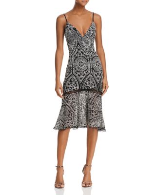 chinese dress ladies Karina Grimaldi Sienna Midi Dress in Blue Geo - Blue