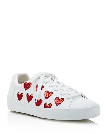 Ash Nikita Sequin Heart Lace Up Sneakers | Bloomingdale's