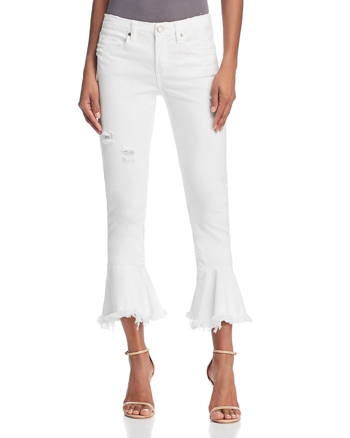 Ruffle hem jeans white 2025