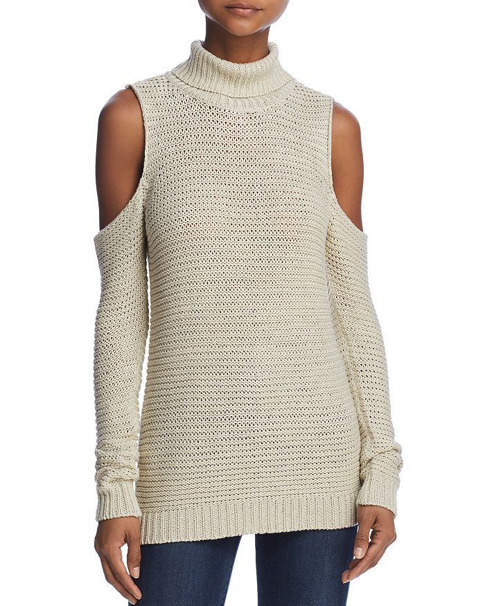 AQUA - Cold-Shoulder Turtleneck Sweater - 100% Exclusive