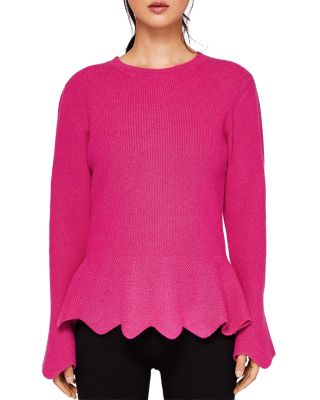 ted baker pink peplum sweater