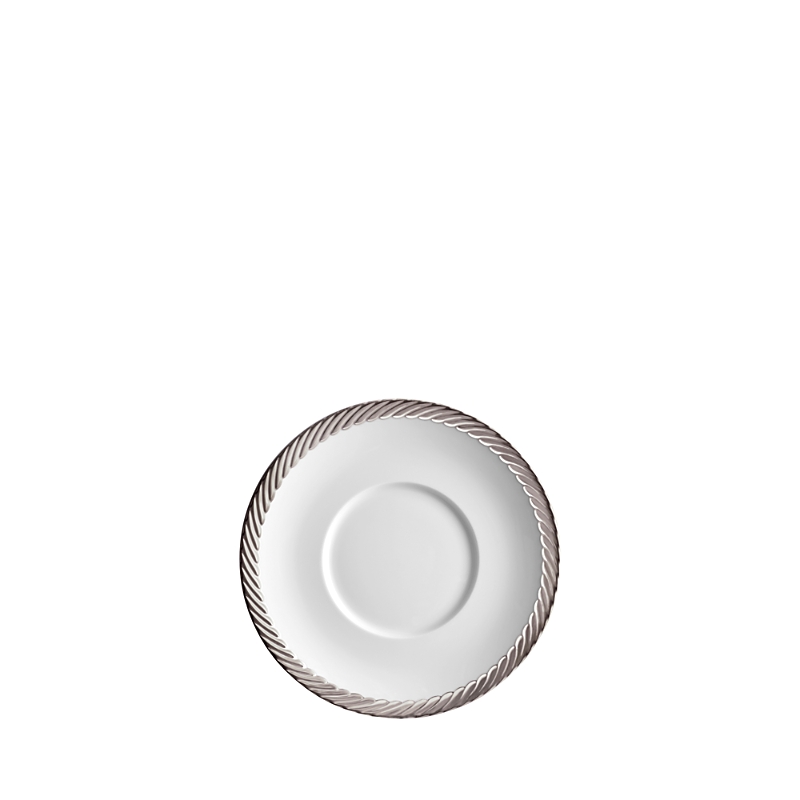 L'objet Corde Platinum-plated Trim Porcelain Saucer In Platinum