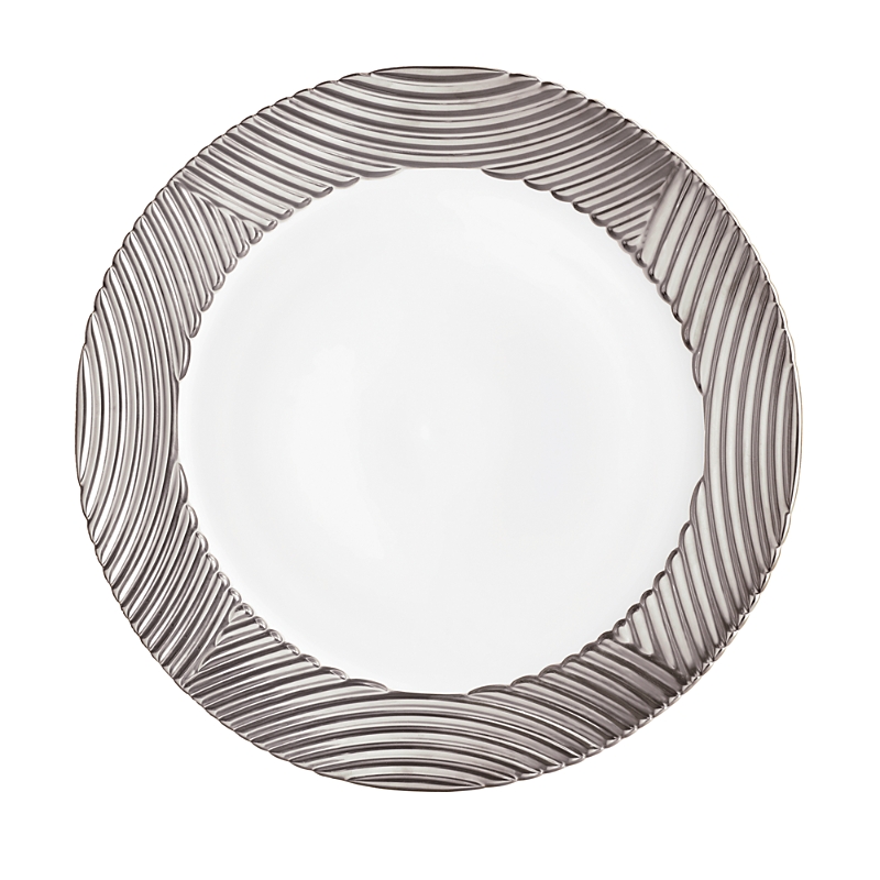 L'objet Corde Wide-rim Charger, White/silver In Platinum