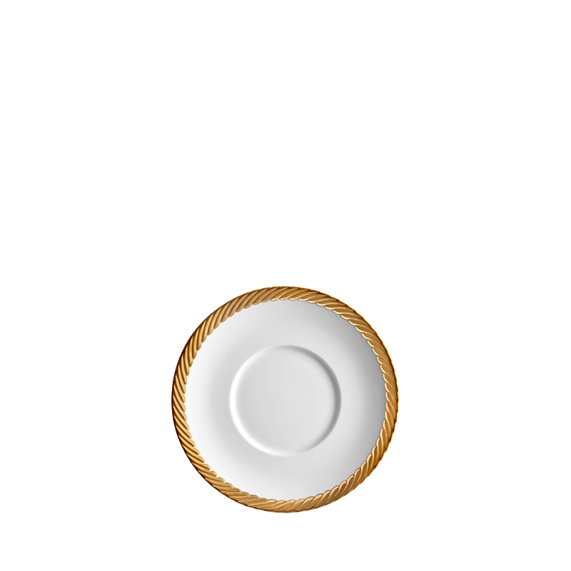 L'objet Corde 24k Goldplated-trim & Porcelain Saucer In Gold