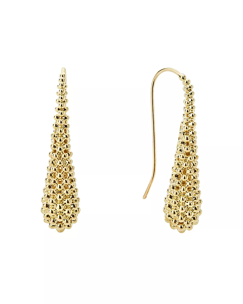 Lagos Caviar Gold Collection 18K Gold Drop Earrings