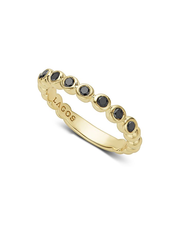 LAGOS - Gold & Black Caviar Collection 18K Gold & Black Diamond Ring