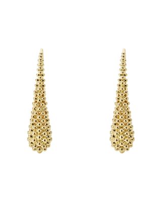 Caviar Gold Collection 18K Gold Drop Earrings 