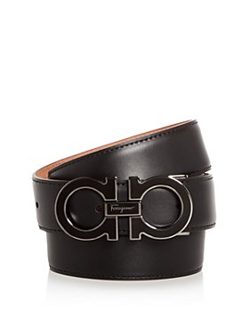 Ferragamo - Men's Enamel Double Gancini Leather Belt