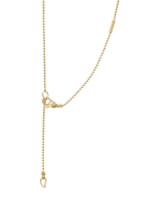 Caviar Gold Collection 18K Gold Beaded Station Necklace, 16"