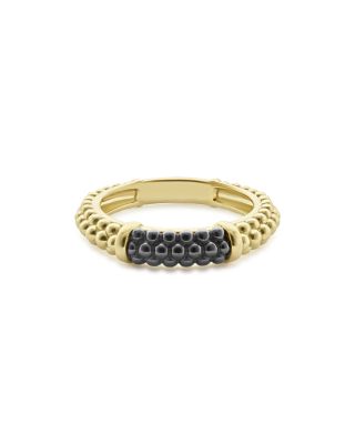Gold & Black Caviar Collection 18K Gold & Ceramic Ring 