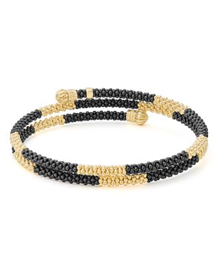 Gold & Black Caviar Collection 18K Gold & Ceramic Coil Bracelet 