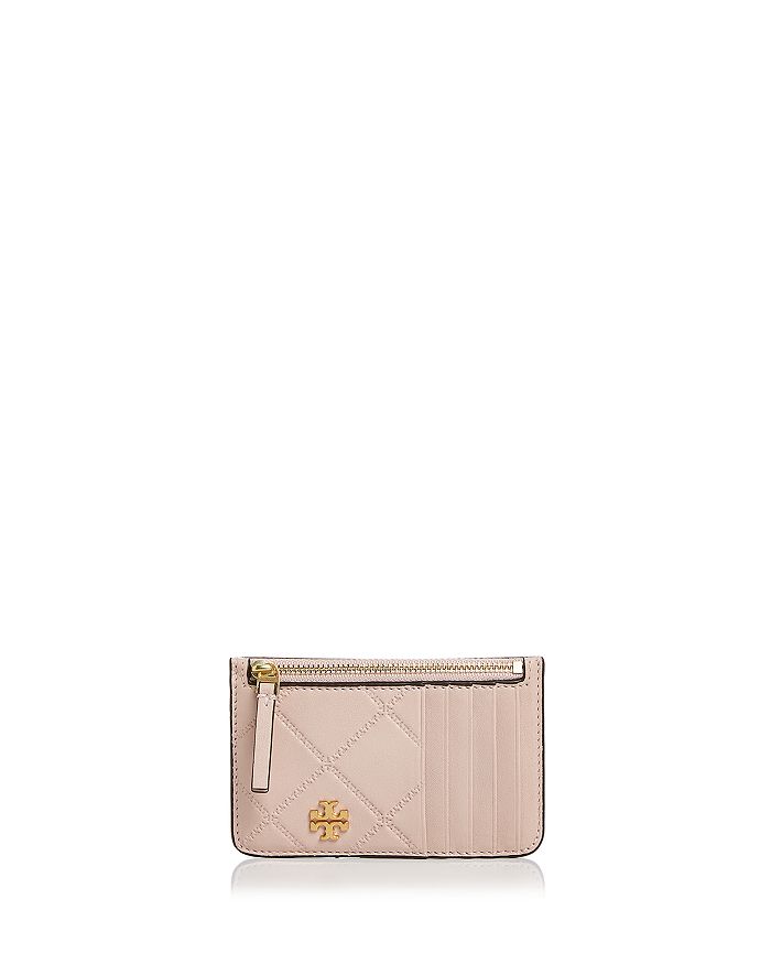 Tory Burch Georgia Top Zip Leather Card Case | Bloomingdale's