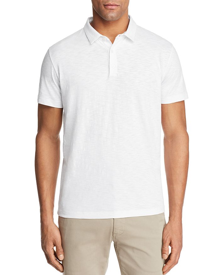 Theory Bron Polo In Cosmos Slub Cotton In White