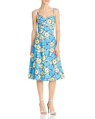 chinese dress ladies Short-Sleeved Belted A-Line Midi Dress in Lemon