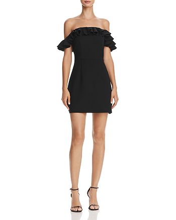 FRENCH CONNECTION Whisper Light Ruffled Off-the-Shoulder Dress ...