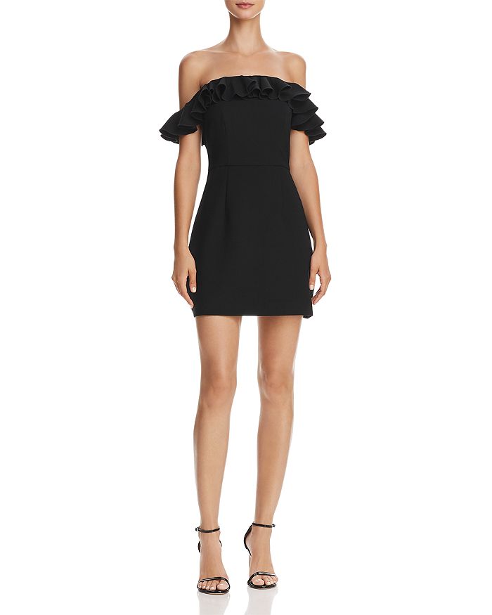 FRENCH CONNECTION Whisper Light Ruffled Off-the-Shoulder Dress ...