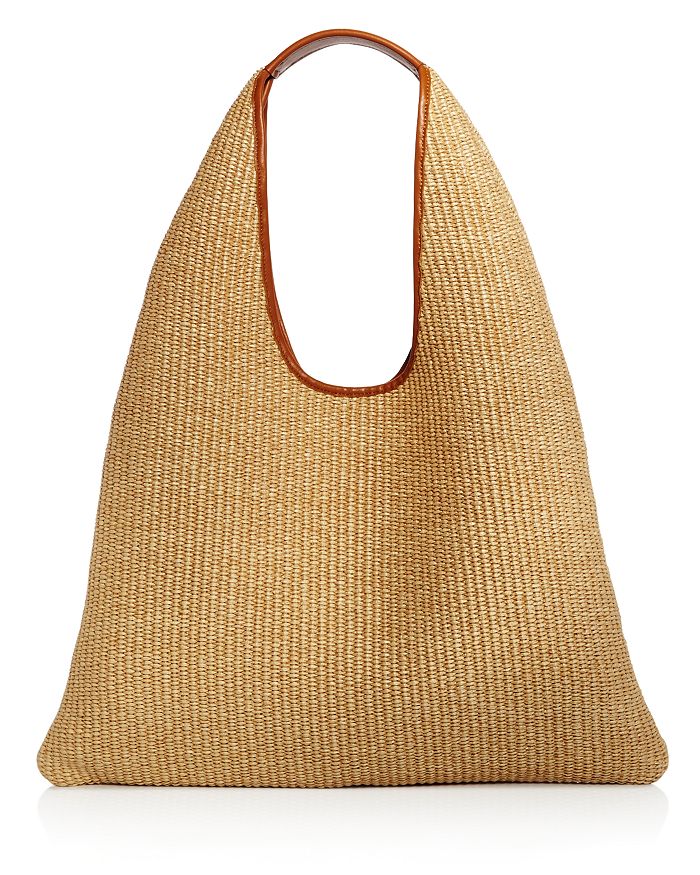 Arron Medium Triangle Raffia Shoulder Bag | Bloomingdale's