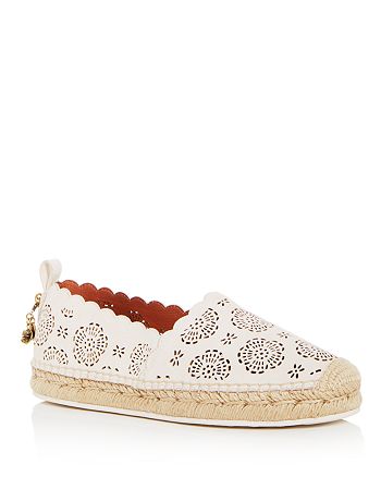 COACH Women's Astor Scalloped Perforated Suede Espadrille Flats |  Bloomingdale's